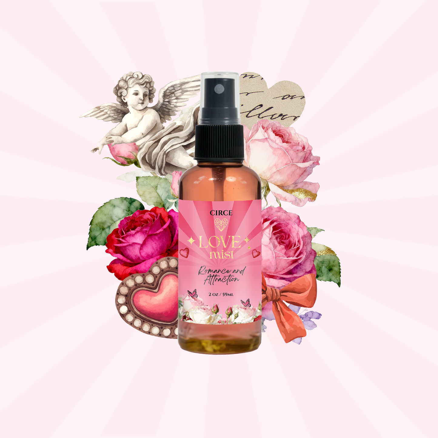 Love Mist – 2 oz Attraction & Heart Energy Spray | Rose & Jasmine