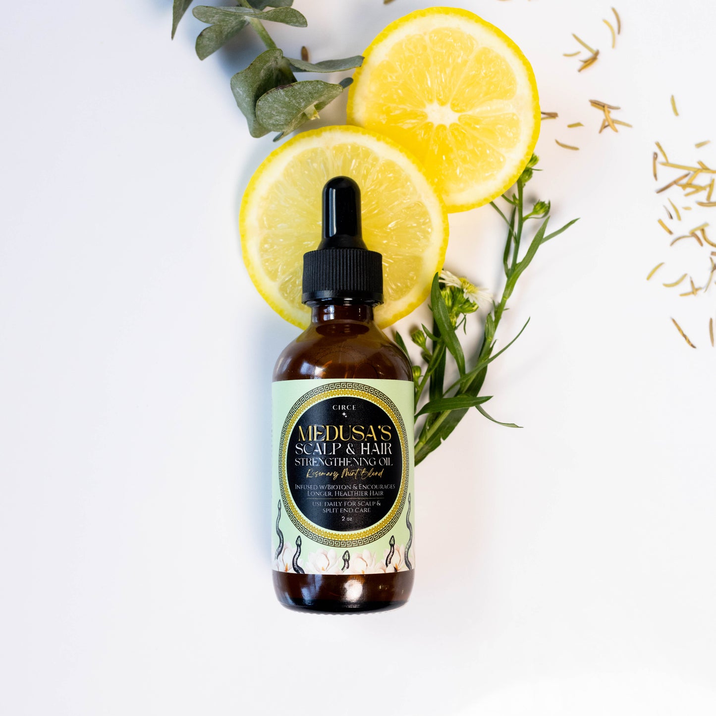 Medusa's Scalp & Hair Strengthening Oil - Rosemary Mint Blend 2 oz - Wholesales from Circe Boutique