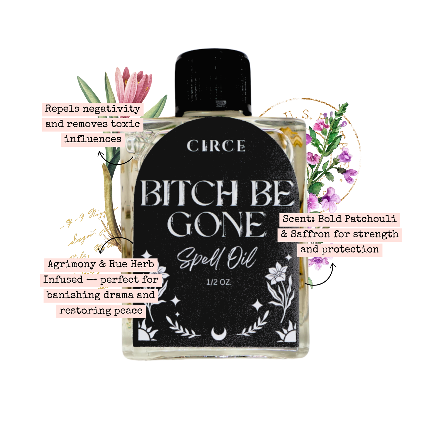 CIRCE Bitch Be Gone Spell Oil 1/2 oz. from Circe Boutique