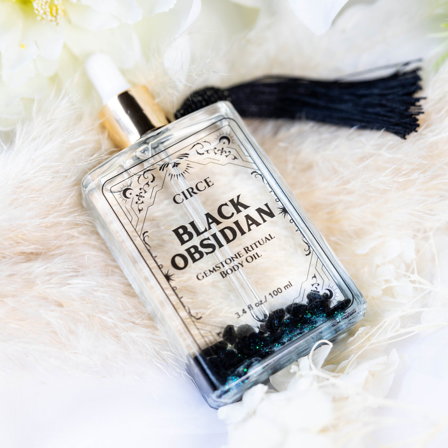 Black Obsidian Gemstone Oil - Face, Hair, Body and Cuticles from Circe Boutique