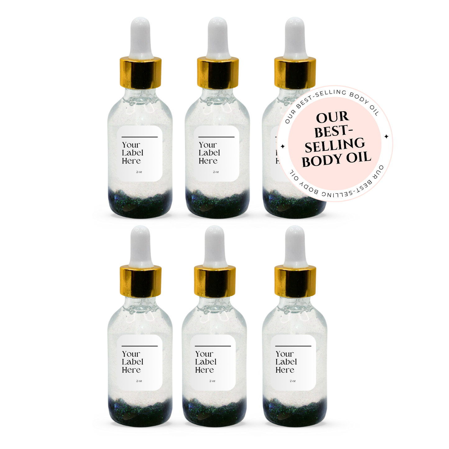 Unlabeled Obsidian Gemstone Oil - Face, Hair, Body and Cuticles - Set of 6 from Circe Boutique