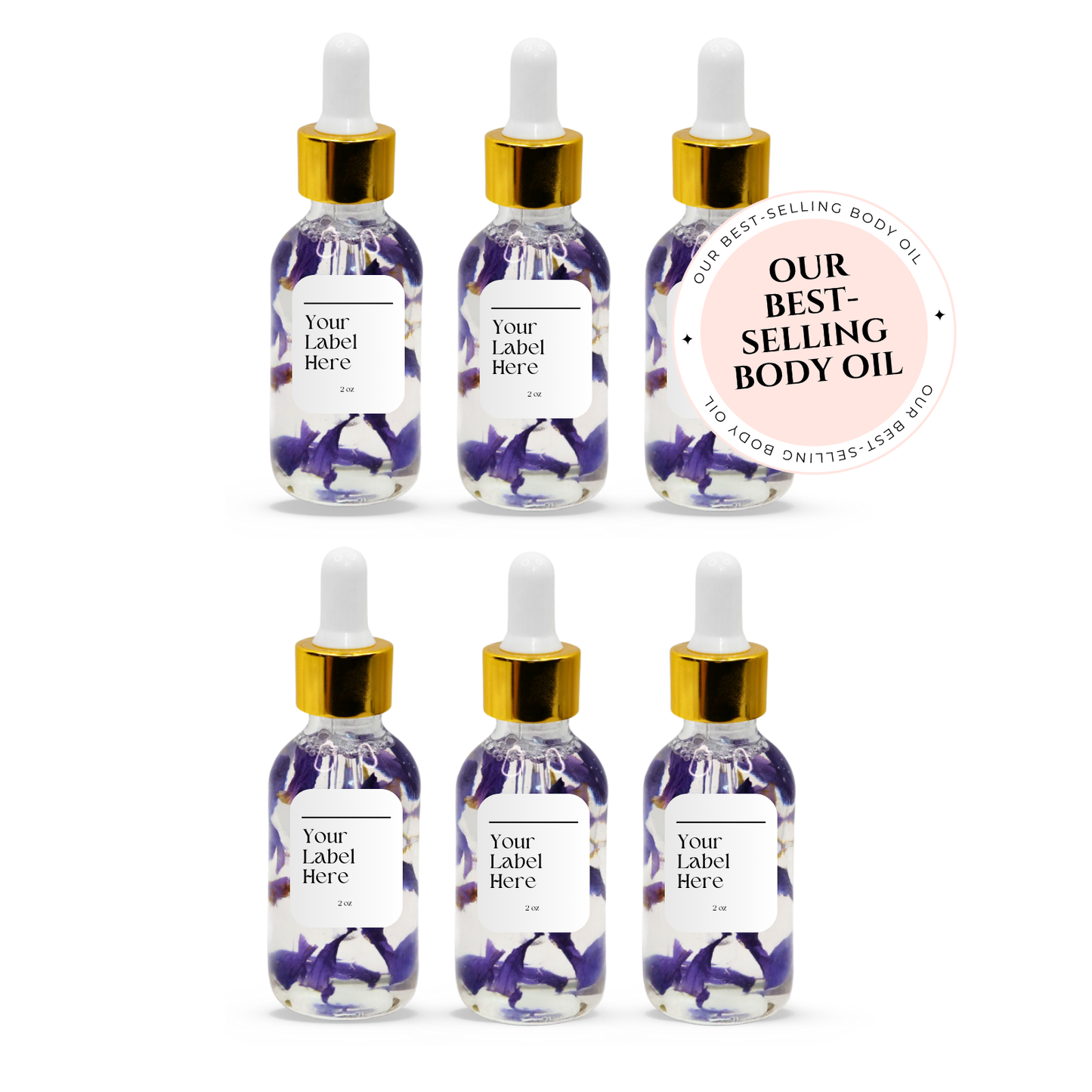 Unlabeled Blue Lotus Body Oil - Face, Hair, Body and Nails - Set of 6 from Circe Boutique