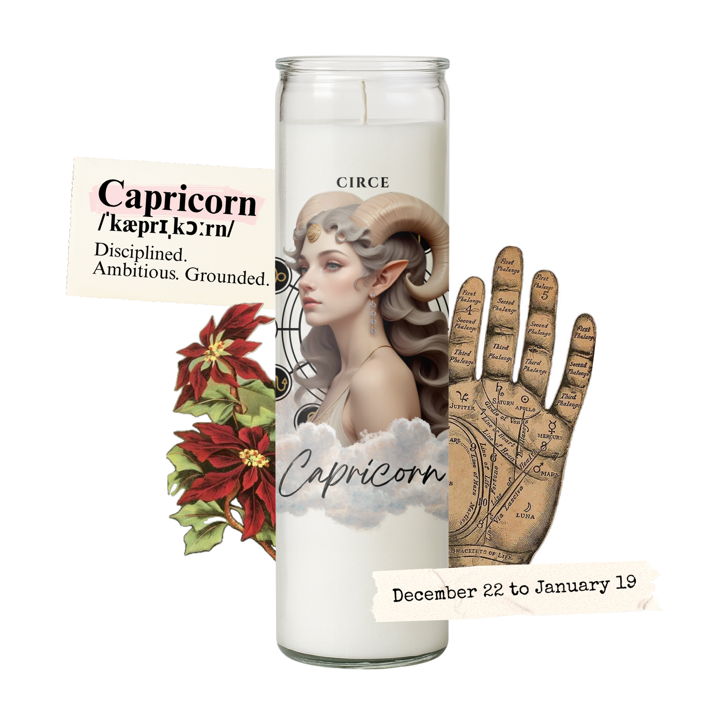 Zodiac Candle Collection – Lavender Vanilla Scented, Gemstone-Infused Astrology Candles
