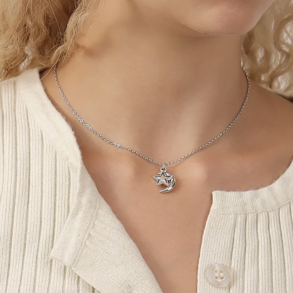 Moon & Star Charm Necklace – Dreams & Guidance  from Circe Boutique
