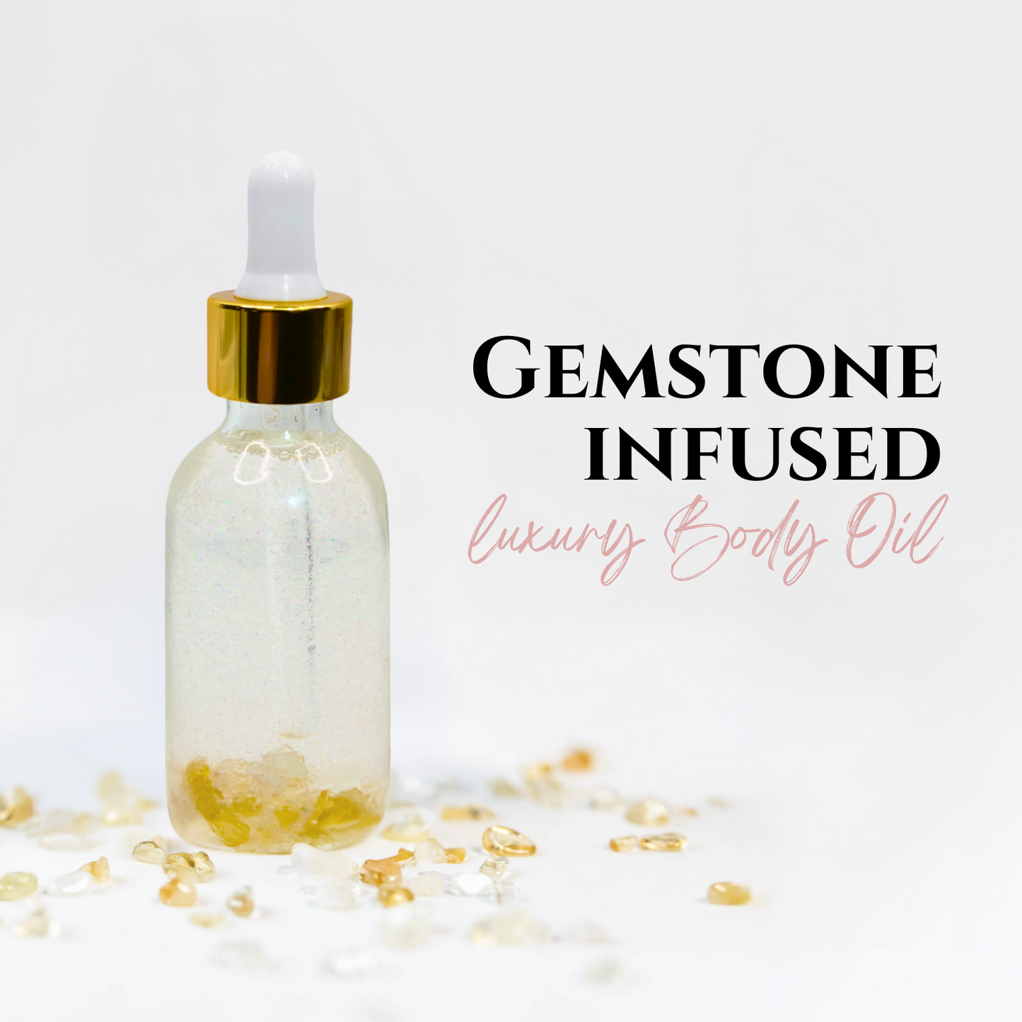Unlabeled Citrine Gemstone Oil - Face, Hair, Body and Cuticles - Set of 6 from Circe Boutique
