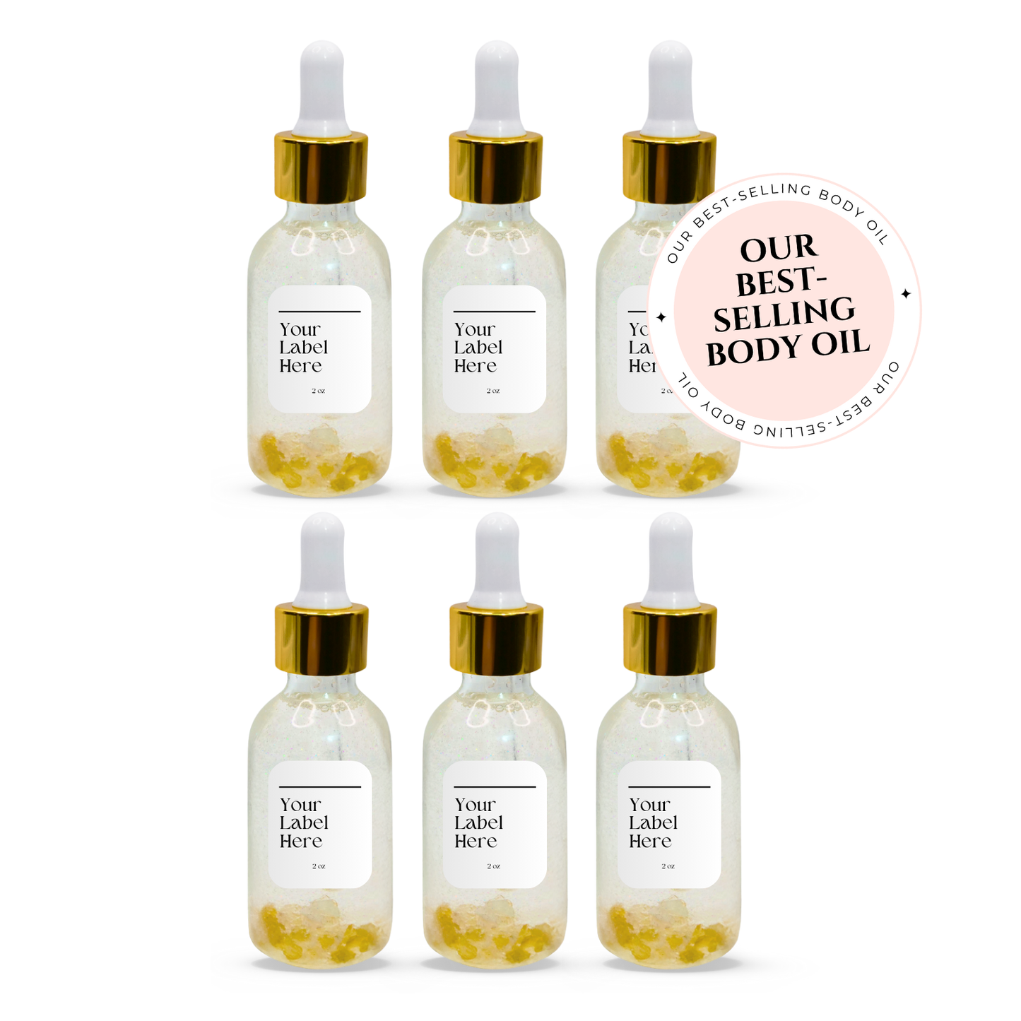 Unlabeled Citrine Gemstone Oil - Face, Hair, Body and Cuticles - Set of 6 from Circe Boutique