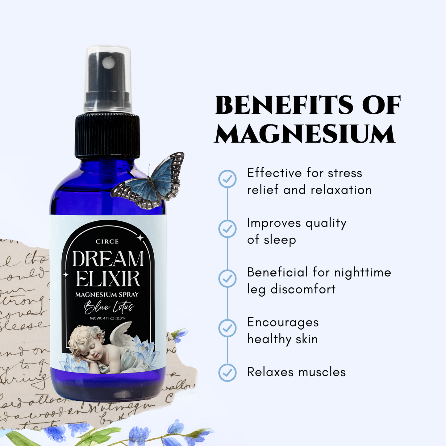 Dream Elixir Magnesium Body Spray - Blue Lotus from Circe Boutique