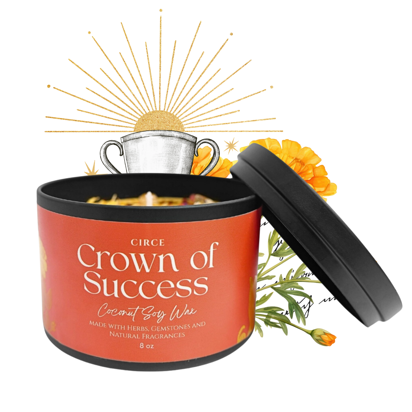 Crown of Success | 8 oz Spell Candle from Circe Boutique