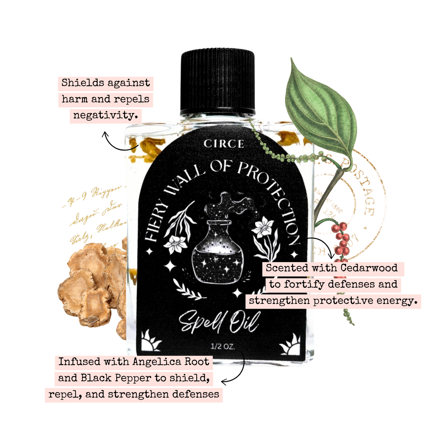 Fiery Wall of Protection | Spell Oil 1/2 oz from Circe Boutique