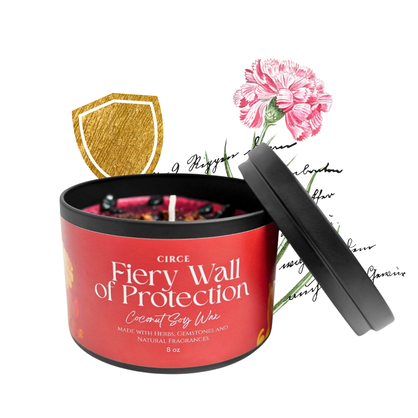 Fiery Wall of Protection | 8 oz Spell Candle from Circe Boutique