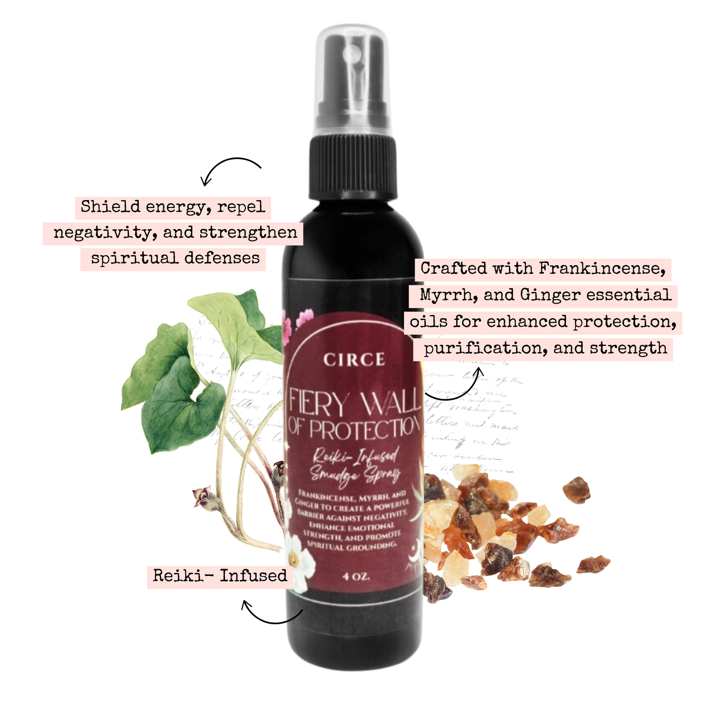 Fiery Wall of Protection Smudge Spray | 4oz. - Wholesale from Circe Boutique