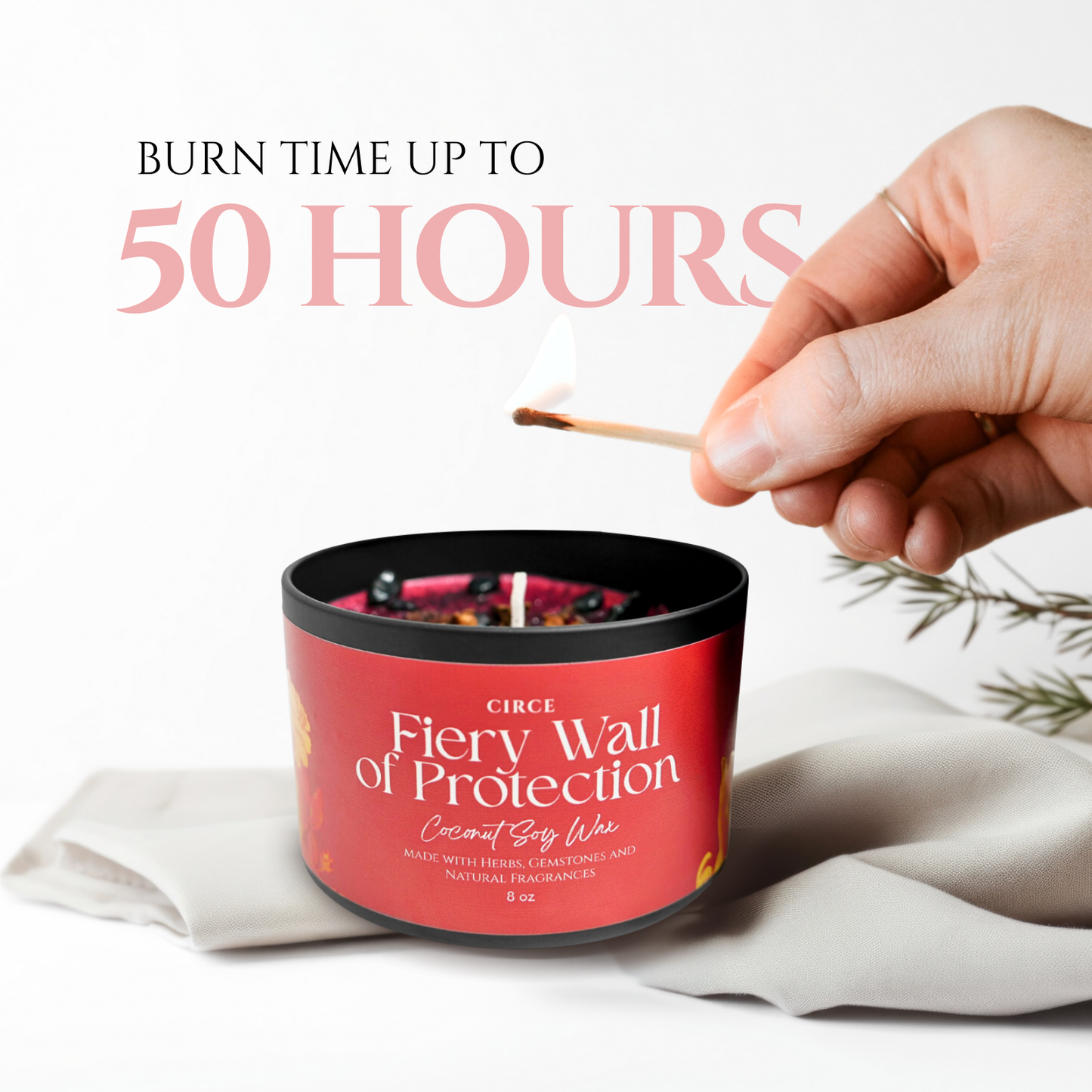 Fiery Wall of Protection | 8 oz Spell Candle from Circe Boutique