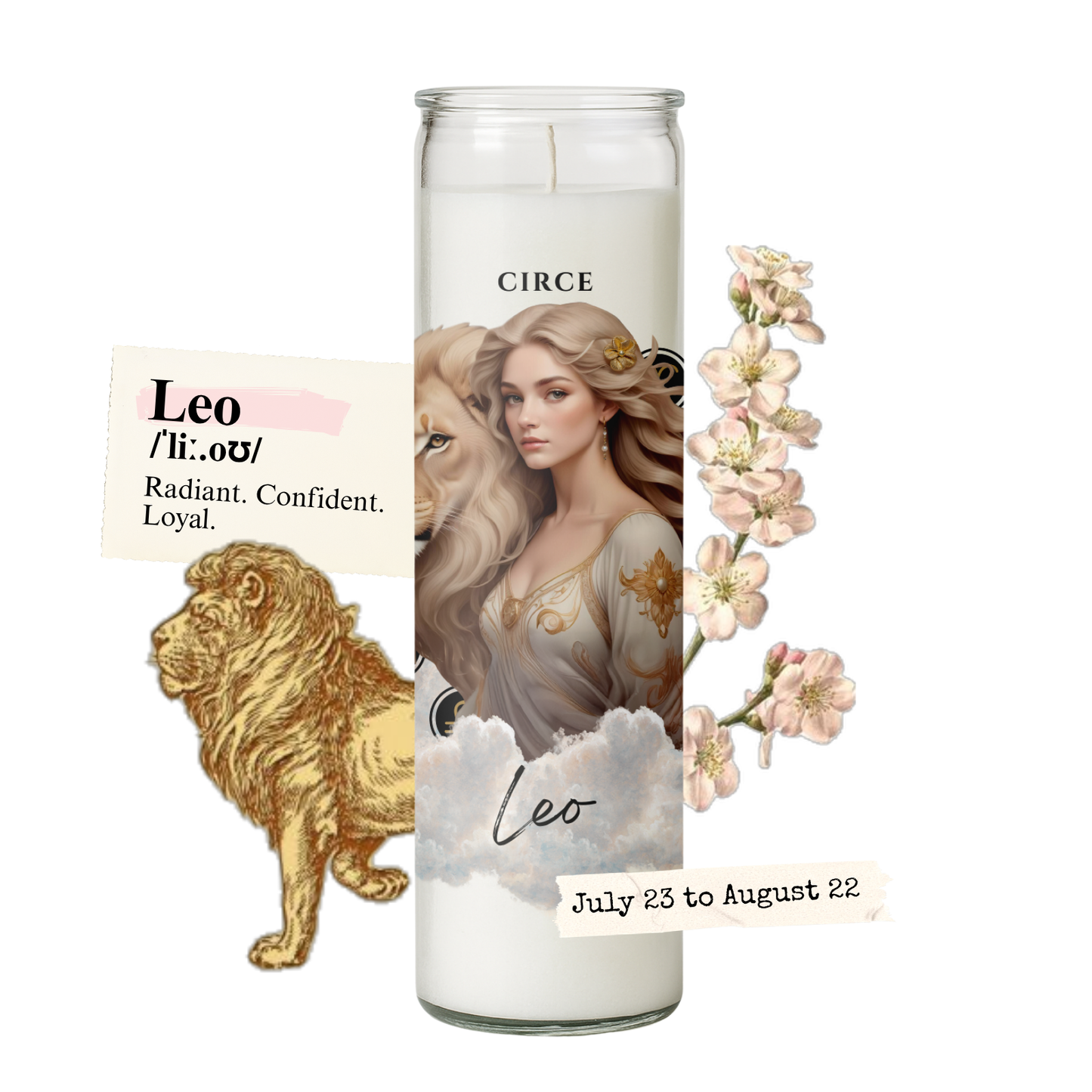 Zodiac Candle Collection – Lavender Vanilla Scented, Gemstone-Infused Astrology Candles
