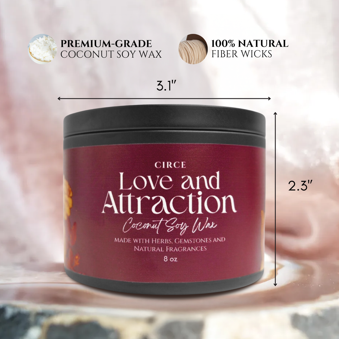 Love and Attraction | 8 oz Spell Candle from Circe Boutique
