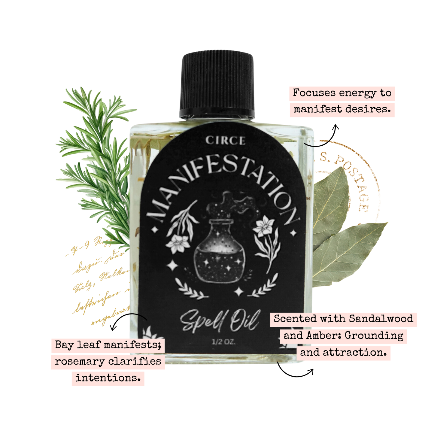 Manifestation | Spell Oil 1/2 oz from Circe Boutique