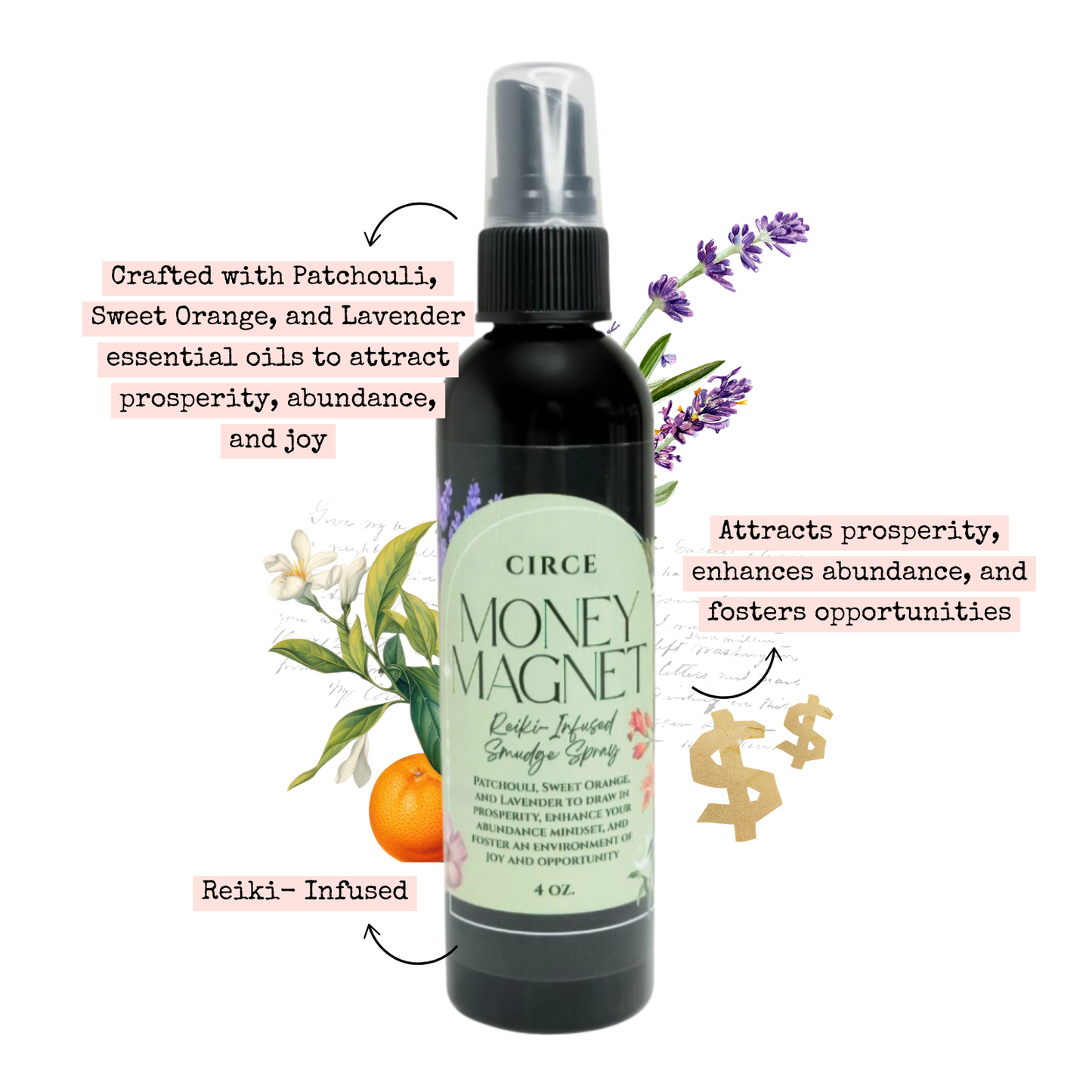 Money Magnet Smudge Spray | 4oz. - Wholesale from Circe Boutique