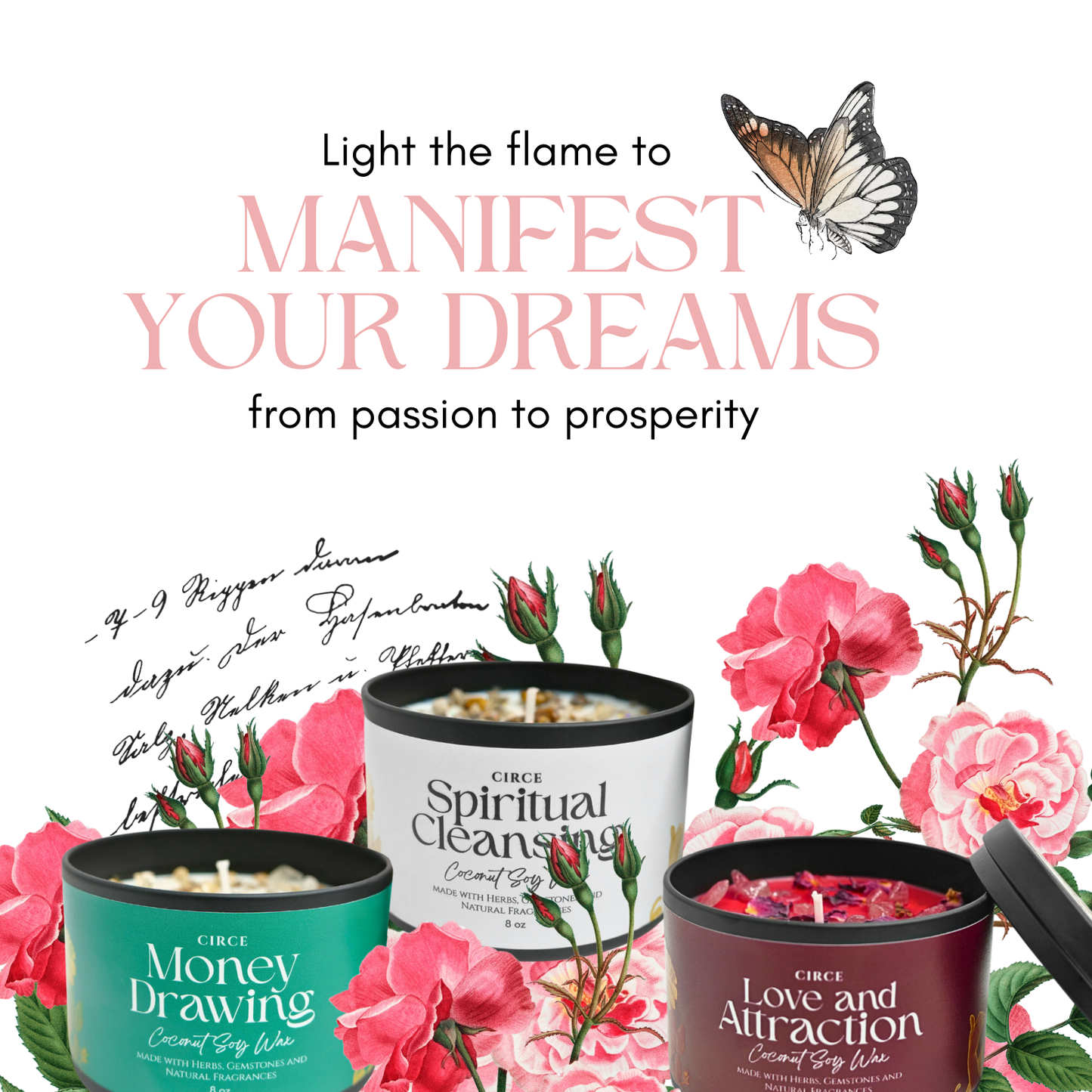 Money Drawing Spell Candle – 8 oz Prosperity & Abundance from Circe Boutique