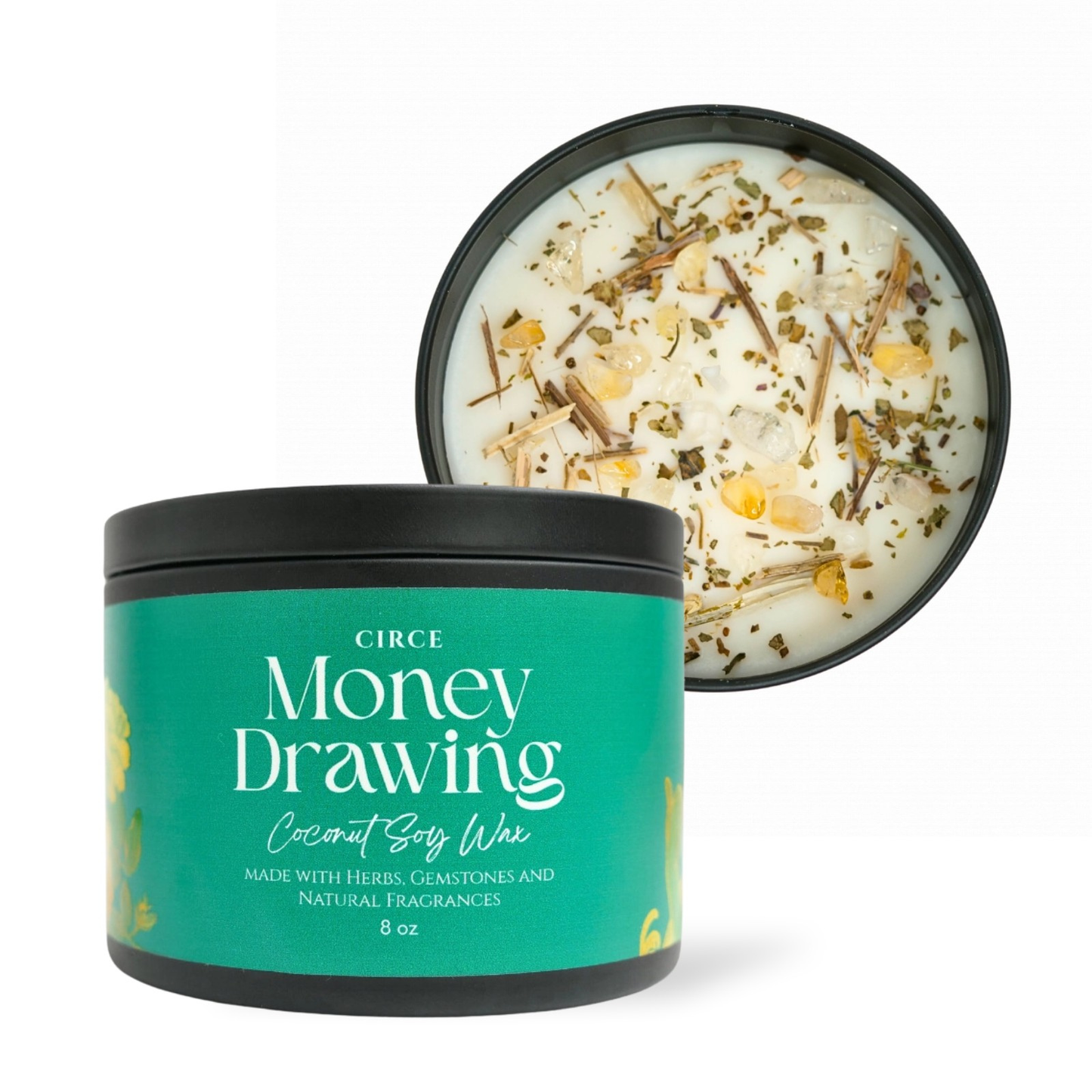 Money Drawing Spell Candle – 8 oz Prosperity & Abundance from Circe Boutique