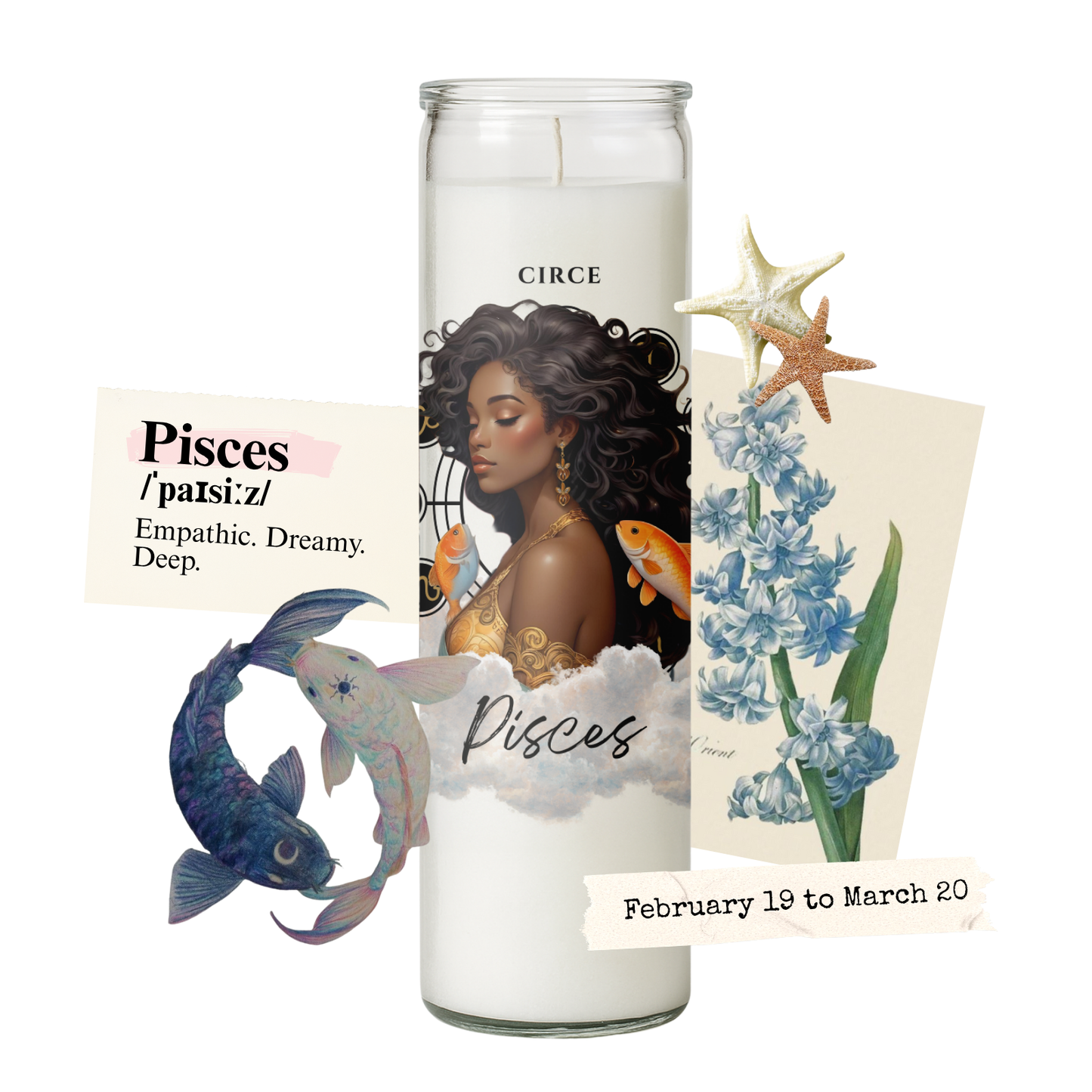 Zodiac Candle Collection – Lavender Vanilla Scented, Gemstone-Infused Astrology Candles