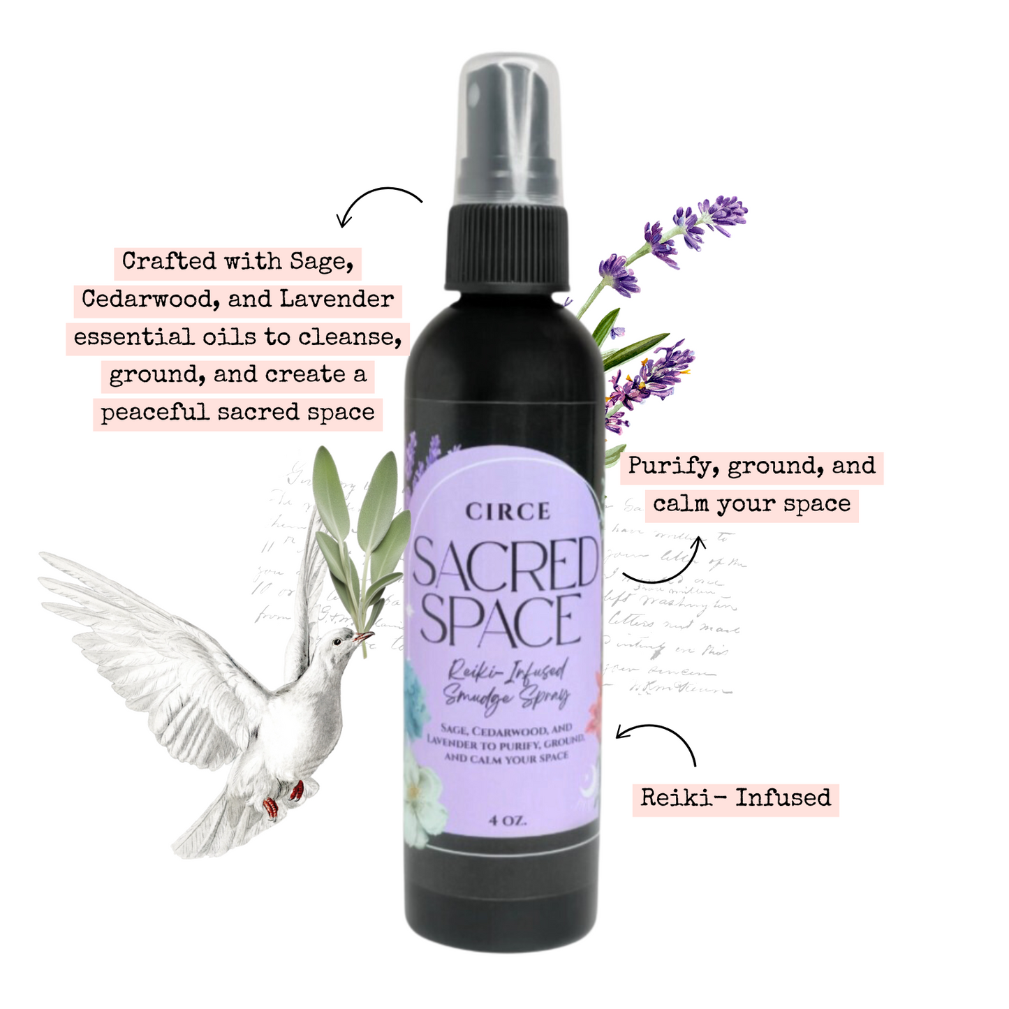 Sacred Space Smudge Spray | 4 oz. - Wholesale from Circe Boutique