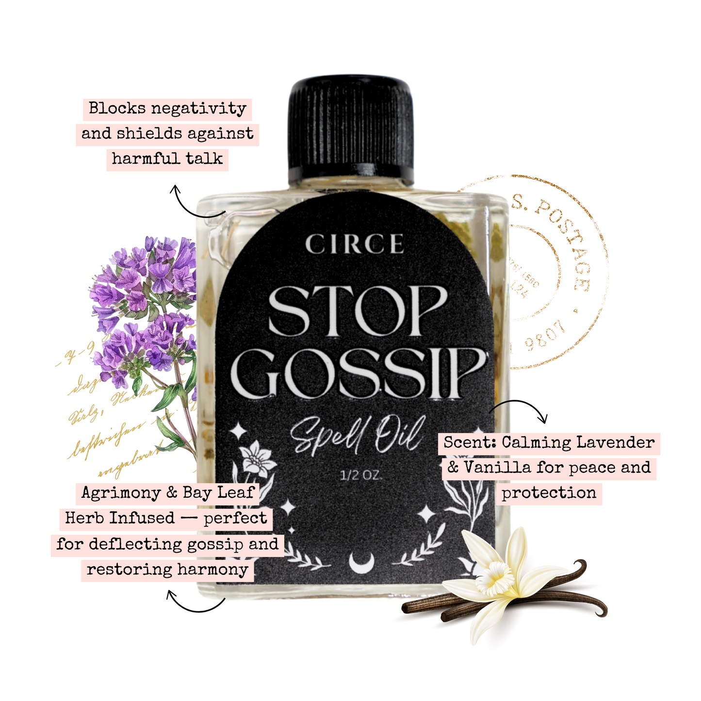 CIRCE Stop Gossip Spell Oil 1/2 oz. from Circe Boutique