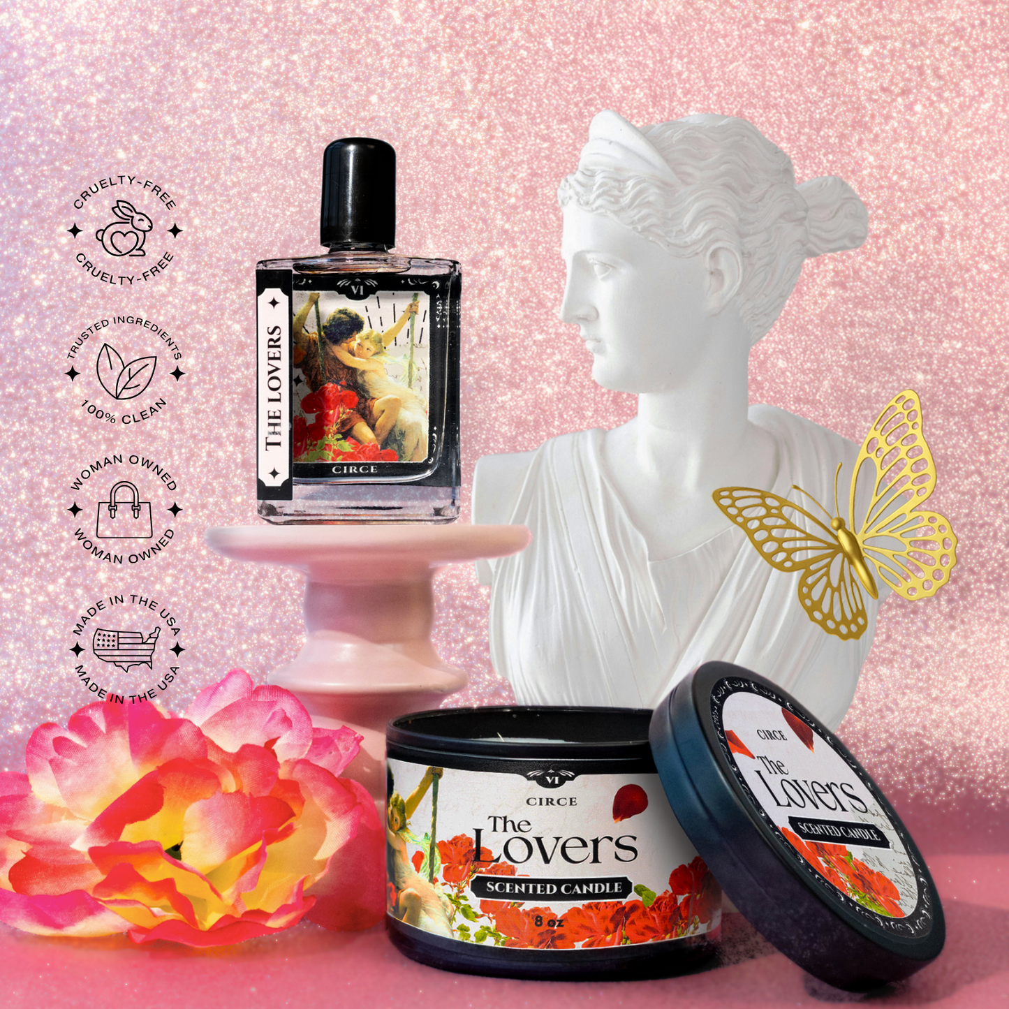 The Lovers Tarot Perfume Oil - 1.7 oz Roller | Wood, Freesia & Red Plum from Circe Boutique