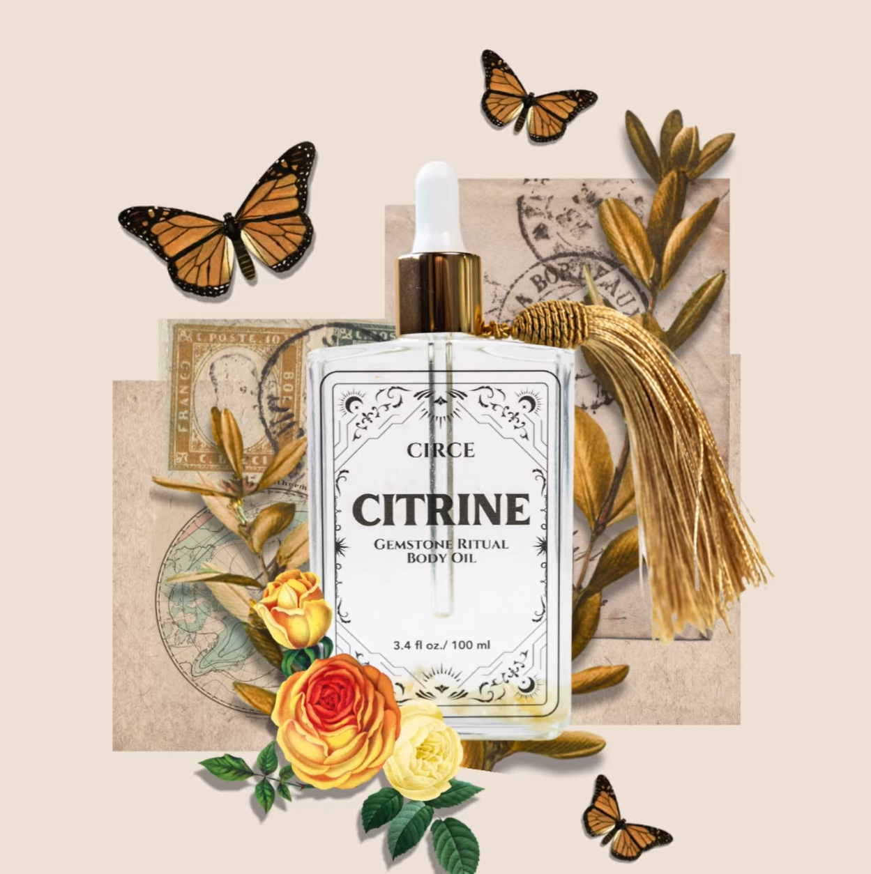 Citrine Gemstone Body oil from Circe Boutique