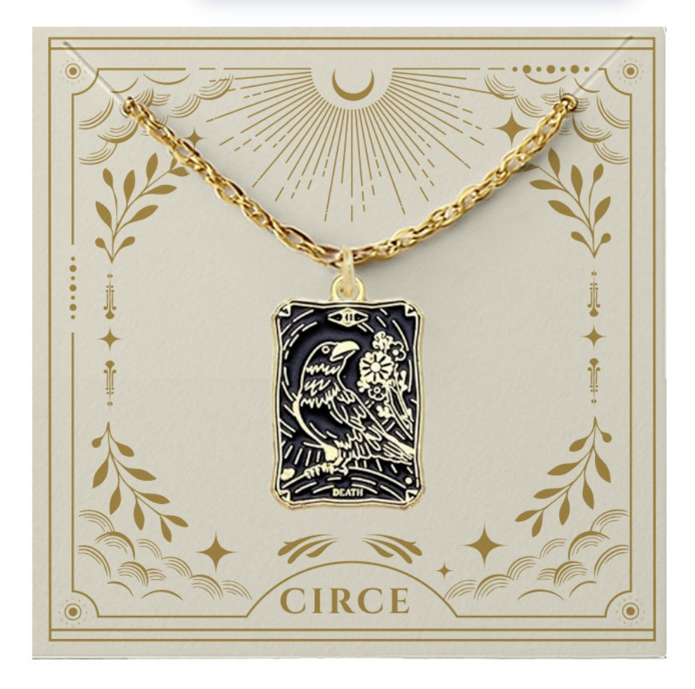 The Death Card Tarot Necklace from Circe Boutique