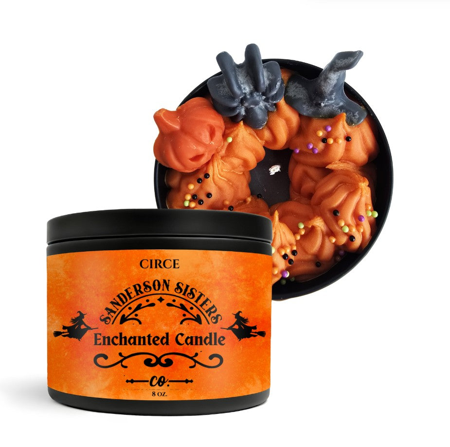Sanderson Sisters Enchanted Candle – Pink Prosecco, Peony & Amber | 8 oz Coconut Soy Wax Tin