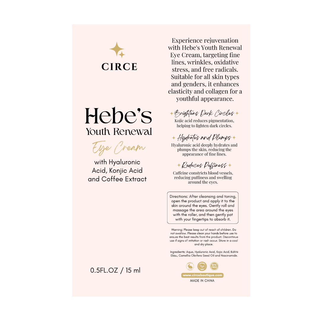 Hebe's Youth Renewal Eye Cream - For Dark Circles and Puffiness from Circe Boutique