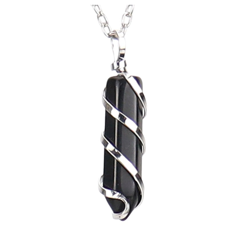 Black Onyx Spiral Pendant from Circe Boutique