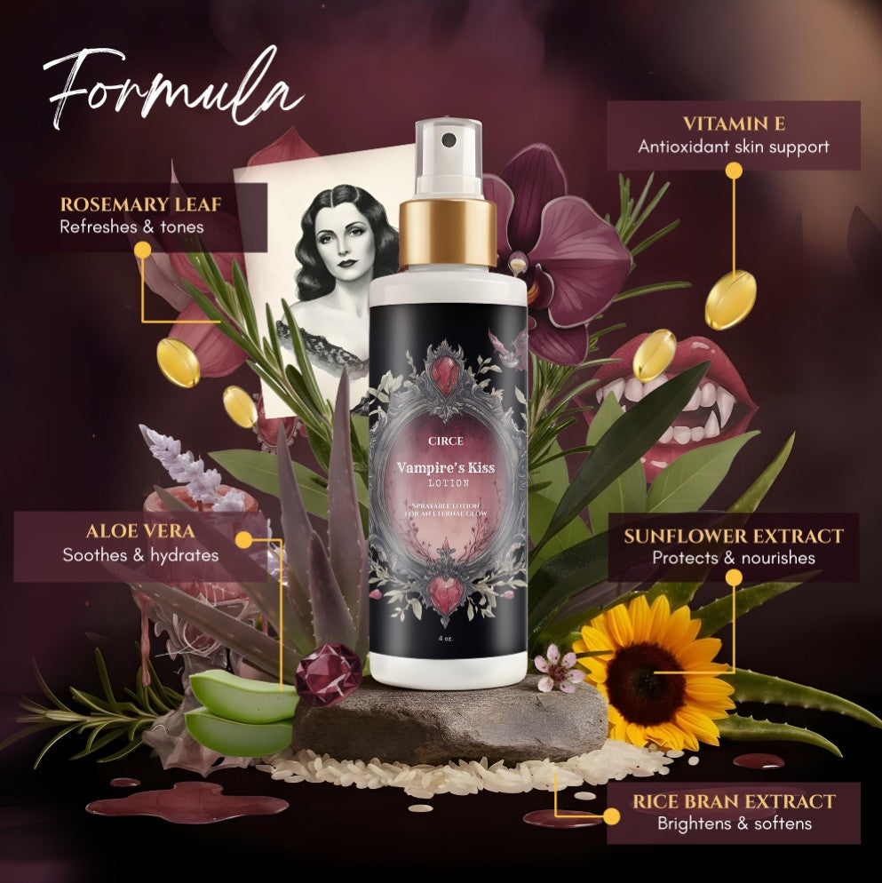 Vampire’s Kiss Spray Lotion – 6.7 oz Fine Mist Bottle