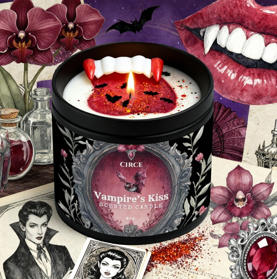 Vampire’s Kiss Candle – Smoked Cherry | 8 oz Coconut Soy Wax Tin