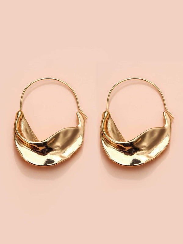 E116-Rome Twisted Gold Hoop Earrings - Jewelry  from Shein