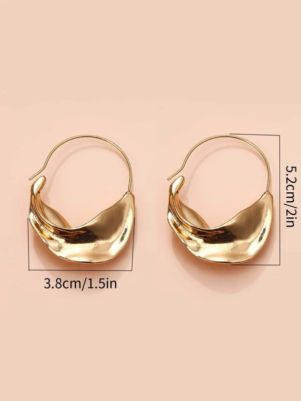 Rome Twisted Gold Hoop Earrings - Jewelry  from Shein