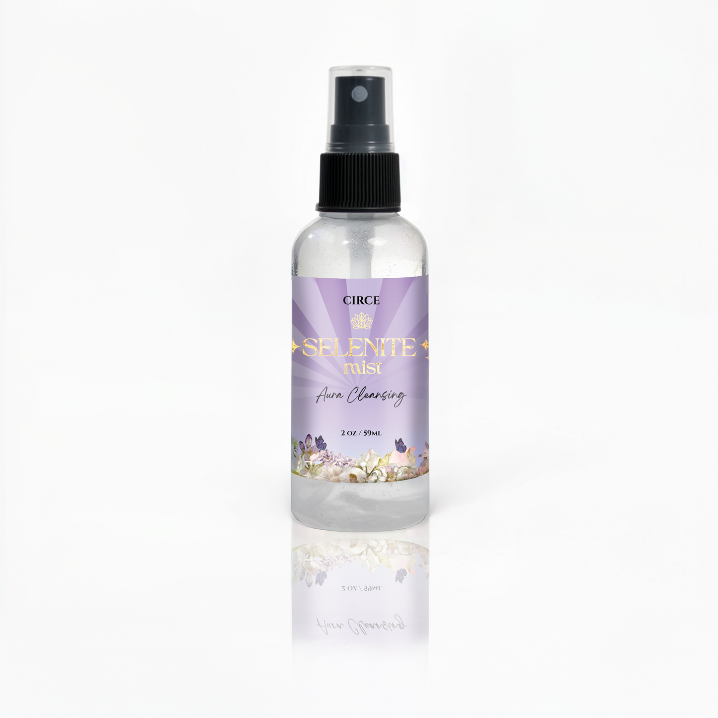 Selenite Aura Cleansing Mist – 2 oz Energy Clearing Spray | White Tea & Ginger