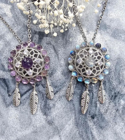N117 - Dream catcher Gemstone Necklace - 2 Kinds Available - Jewelry  from Nihao jewelry