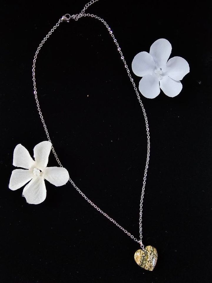 N72-Ocean Jasper  Heart Gemstones Pendant Stainless Steel Necklace - Jewelry  from China Wholesaler