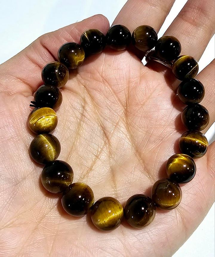 Tiger's Eye 8mm Round Beads Stretch Bracelet - Jewelry  from Circe Boutique