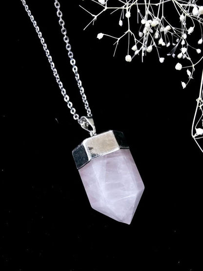 N99-100-Gemstone point Pendant Stainless Steel Necklace - 3 different gemstones available - Jewelry  from China Wholesaler