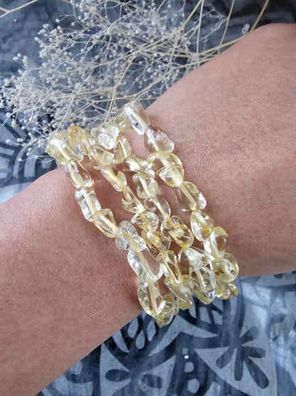 Citrine Freeform Chips Stretch Bracelet - Jewelry  from CirceBoutique