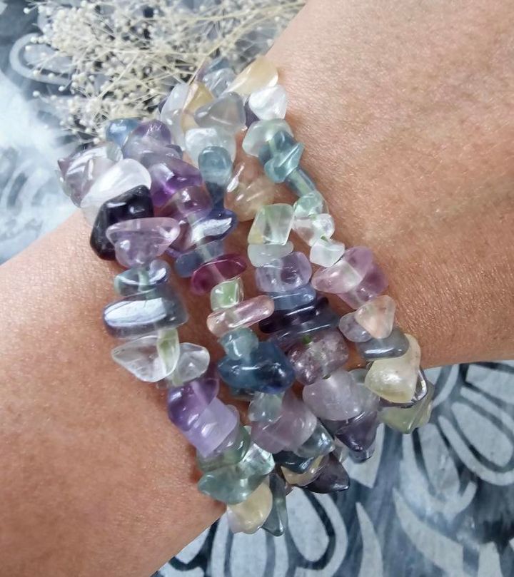 Fluorite Chips Stretch Bracelet - Jewelry  from CirceBoutique