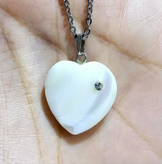 N125 - Shell Heart Pendant Stainless Steel Necklace - Jewelry  from Pony
