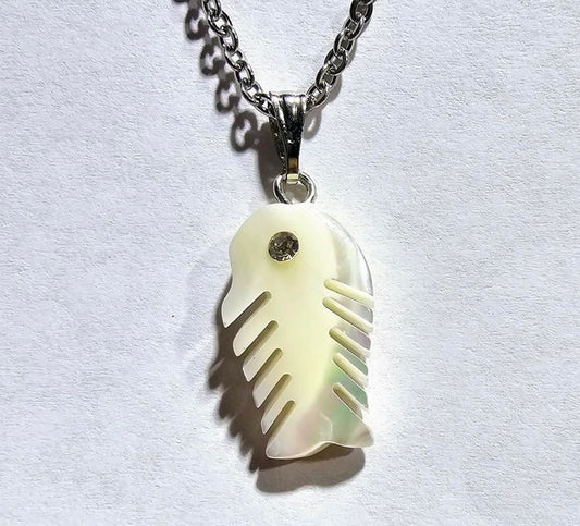 N127 -  Shell Fish Pendant Stainless Steel Necklace - Jewelry  from Pony