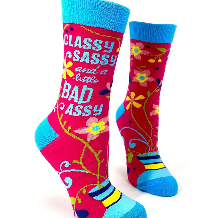 Classy Sassy and a Little Bad Assy Women's Crew Socks Default from Fabdaz