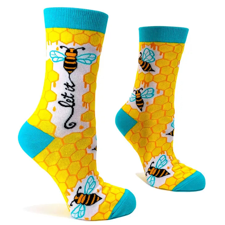 Let it Bee Ladies' Novelty Crew Socks Default from Fabdaz