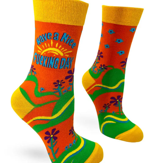 Have A Nice F**King Day Sassy Ladies' Novelty Crew Socks Default from Fabdaz