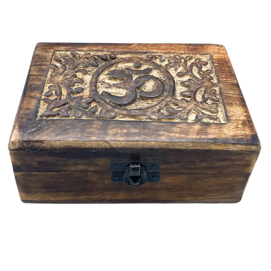 Om Symbol Wooden Keepsake Box Default from Ancient Wisdom
