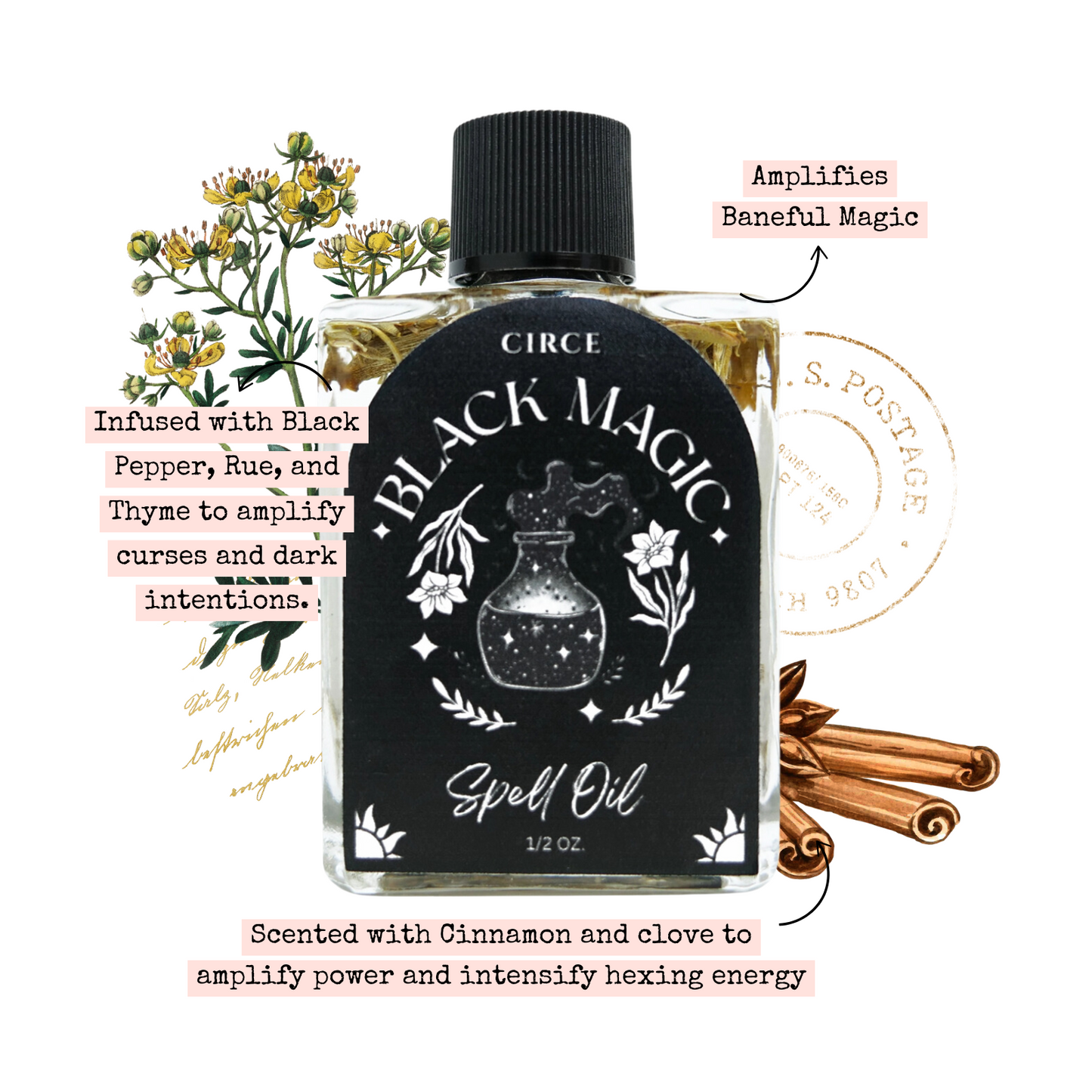 Black Magic | Spell Oil 1/2 oz  from Circe Boutique