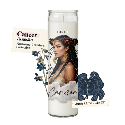 Zodiac Candle Collection – Lavender Vanilla Scented, Gemstone-Infused Astrology Candles